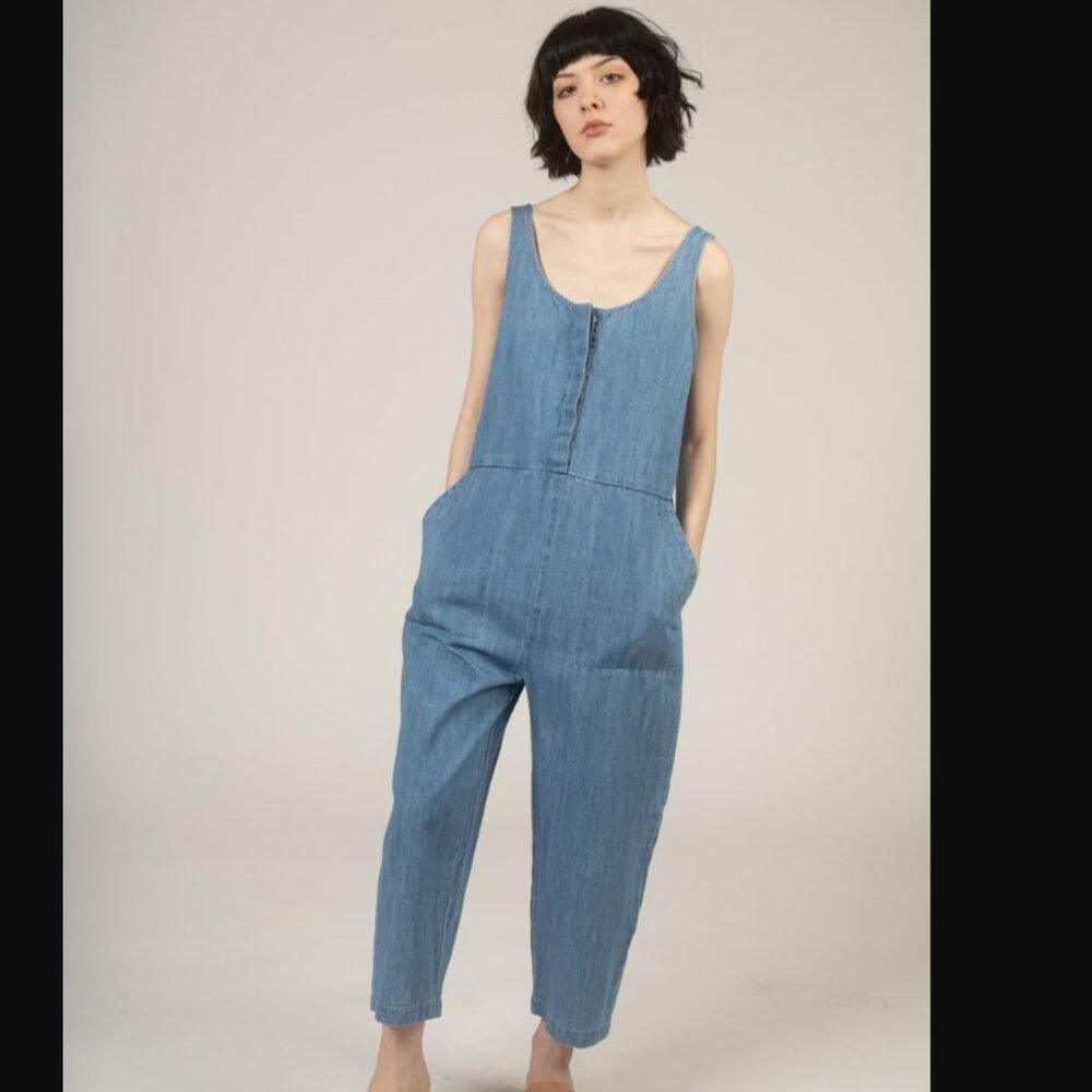 Ilana Kohn Leroy Jumpsuit Light Denim Sz XXS NWOT